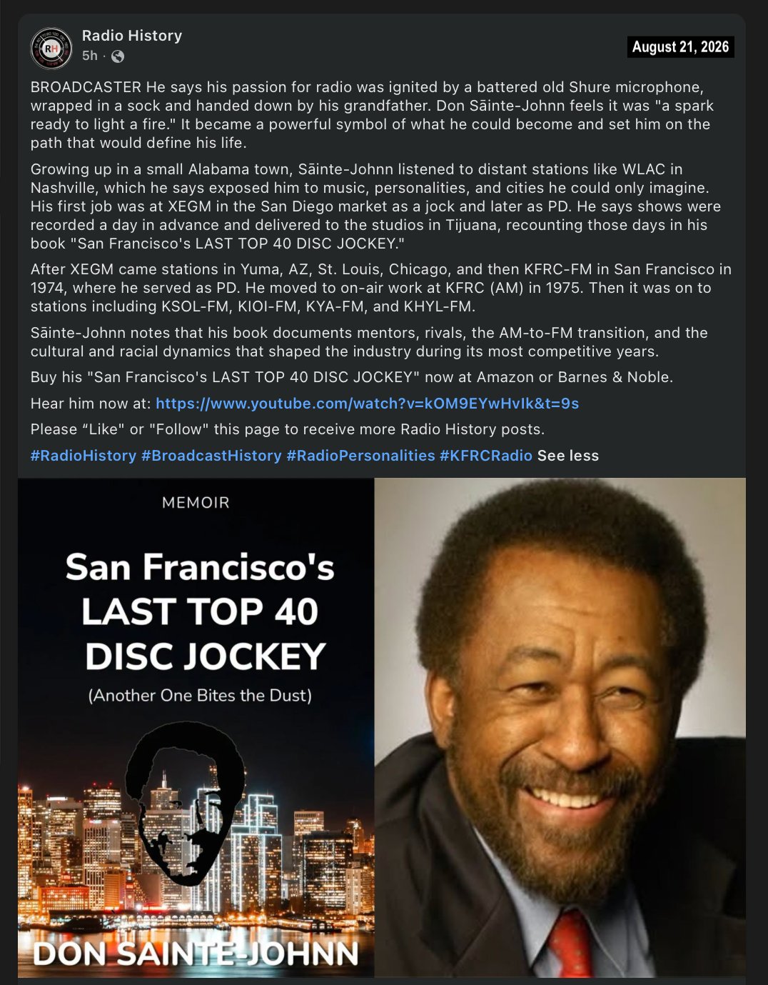 Rock & Roll HOF honors – San Francisco's Last Top 40 Disc Jockey